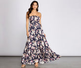 Robe longue tube à smocks fleurie Getaway Girl